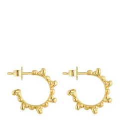 Pendientes de aro con baño de oro 18 kt sobre plata 12 mm Bold Bear^TOUS Sale