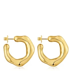Pendientes de aro con baño de oro 18 kt sobre plata Tabit^TOUS Best