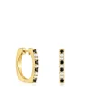 Pendientes de aro cortos con baño de oro 18 kt sobre plata y gemas Basic Colors^TOUS Discount