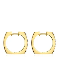 Pendientes de aro cortos con baño de oro 18 kt sobre plata y gemas Basic Colors^TOUS Discount