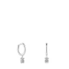 Pendientes de aro cortos oso de oro blanco con diamantes Grain^TOUS