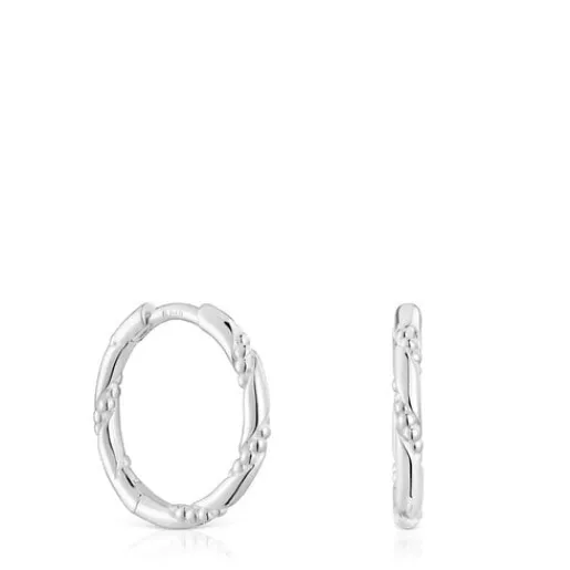 Pendientes de aro de plata 12 mm Twisted^TOUS