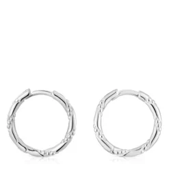 Pendientes de aro de plata 12 mm Twisted^TOUS