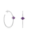 Pendientes de aro de plata y zafiro lila creado en laboratorio Color LGG^TOUS Discount