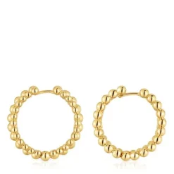 Pendientes de aro doble con baño de oro de 18 kt sobre plata Gloss^TOUS