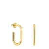 Pendientes de aro largos con baño de oro 18 kt sobre plata 25 mm Basicos^TOUS Best