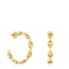 Pendientes de aro logo con baño de oro 18 kt sobre plata 30 mm MANIFESTO^TOUS Hot
