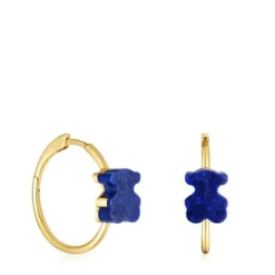 Pendientes de aro oso de oro y lapislázuli 1950^TOUS Clearance