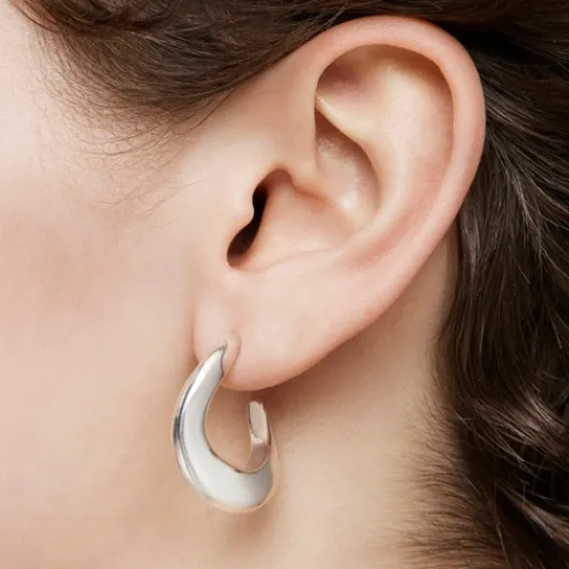 Pendientes de aro oval de plata Galia Basics^TOUS Discount