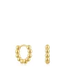 Pendientes de aro pequeños con detalles con baño de oro de 18 kt sobre plata 10 mm Gloss^TOUS Sale