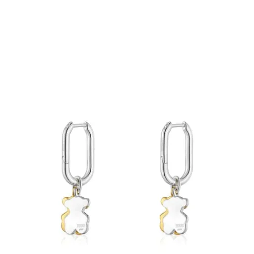 Pendientes de aro pequeños motivo oso bicolor Sweet Dolls^TOUS Hot