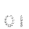 Pendientes de aro pequeños con detalles de plata 15 mm Gloss^TOUS Outlet