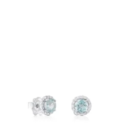 Pendientes de oro blanco y topacio azul Color Kings^TOUS Best
