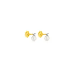 Pendientes de blanco, diamantes y perlas cultivadas Basics^TOUS Hot