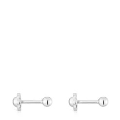 Pendientes de oro blanco 3 mm Basics^TOUS