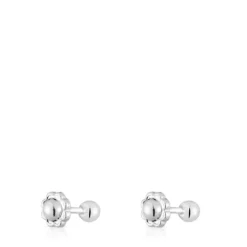 Pendientes de oro blanco 3 mm Basics^TOUS