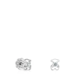 Pendientes de oro blanco con diamantes Silueta^TOUS Clearance