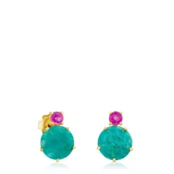 Pendientes de con amazonita y rubí tratado Ivette^TOUS Outlet