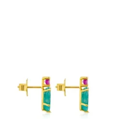 Pendientes de con amazonita y rubí tratado Ivette^TOUS Outlet
