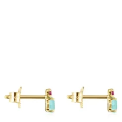 Pendientes de con amazonita y rubí Mini Ivette^TOUS Clearance
