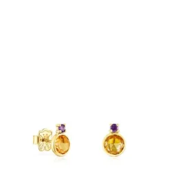 Pendientes de oro con citrino y amatista Virtual Garden^TOUS Hot