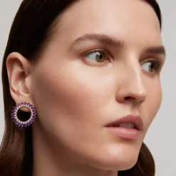Pendientes de con diamantes y amatistas ATELIER^TOUS