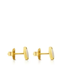 Pendientes de oro con nácar 0,8cm. Camee^TOUS Outlet
