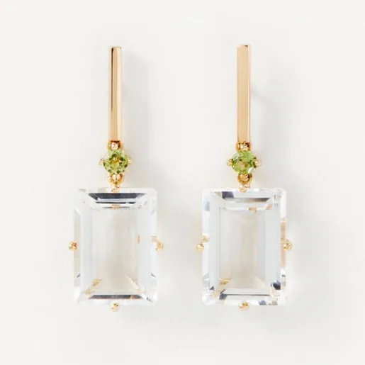 Pendientes de oro con peridoto y cristal de roca ATELIER^TOUS Discount