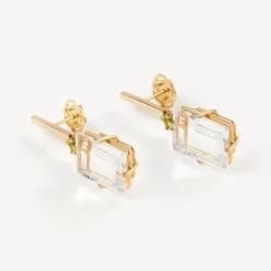 Pendientes de oro con peridoto y cristal de roca ATELIER^TOUS Discount