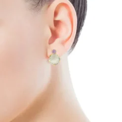 Pendientes de oro con prasiolita y amatista Ivette^TOUS Discount