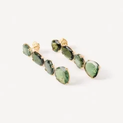 Pendientes de oro y turmalinas verdes ATELIER UNIQUE PIECES^TOUS New