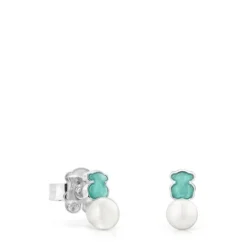 Pendientes de con amazonita y perla Mini Color^TOUS Best