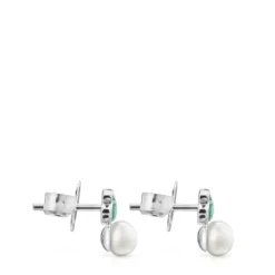 Pendientes de con amazonita y perla Mini Color^TOUS Best