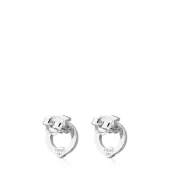 Pendientes de plata con perla motivo oso Super Power^TOUS Hot