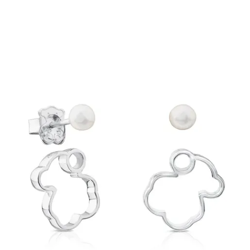Pendientes de plata con perla cultivada 1,4cm Silueta^TOUS Sale