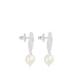 Pendientes de plata y perlas cultivadas Rosa de Abril^TOUS Outlet