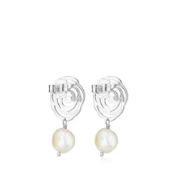 Pendientes de plata y perlas cultivadas Rosa de Abril^TOUS Outlet