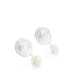 Pendientes de plata y perlas cultivadas Rosa de Abril^TOUS Outlet