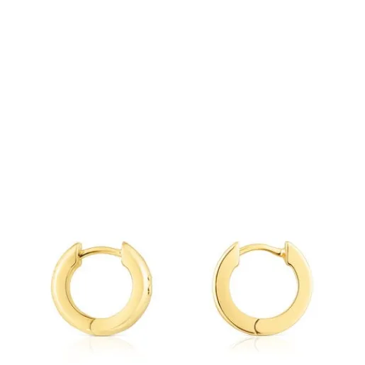 Pendientes doble aro con baño de oro 18 kt sobre plata Fellow^TOUS Sale