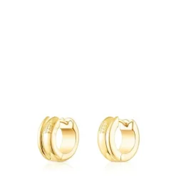 Pendientes doble aro con baño de oro 18 kt sobre plata Fellow^TOUS Sale