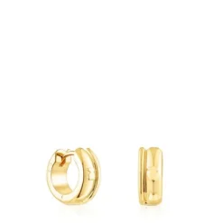 Pendientes doble aro con baño de oro 18 kt sobre plata Fellow^TOUS