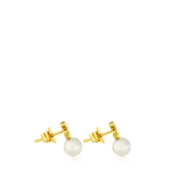 Pendientes en oro amarillo de 18kt y perlas cultivadas Puppies^TOUS Online