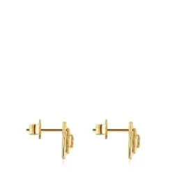 Pendientes estrella con baño de oro 18 kt sobre plata Bickie^TOUS