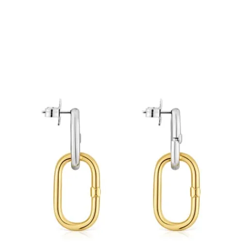 Pendientes largos bicolor Hold Oval^TOUS Best