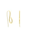 Pendientes largos con baño de oro 18 kt sobre plata Bent^TOUS