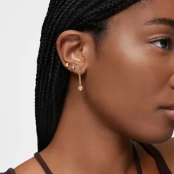 Pendientes largos corazón con baño de oro 18 kt sobre plata Bold Motif^TOUS Outlet