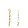 Pendientes largos dobles con baño de oro de 18 kt sobre plata y perlas cultivadas Gloss^TOUS