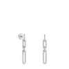 Pendientes largos ovales de oro blanco con diamantes Les Classiques^TOUS New