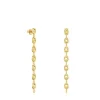 Pendientes logo largos con baño de oro 18 kt sobre plata 30 mm MANIFESTO^TOUS Best
