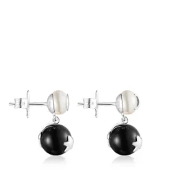 Pendientes luna-estrella perla y onix Magic Nature^TOUS